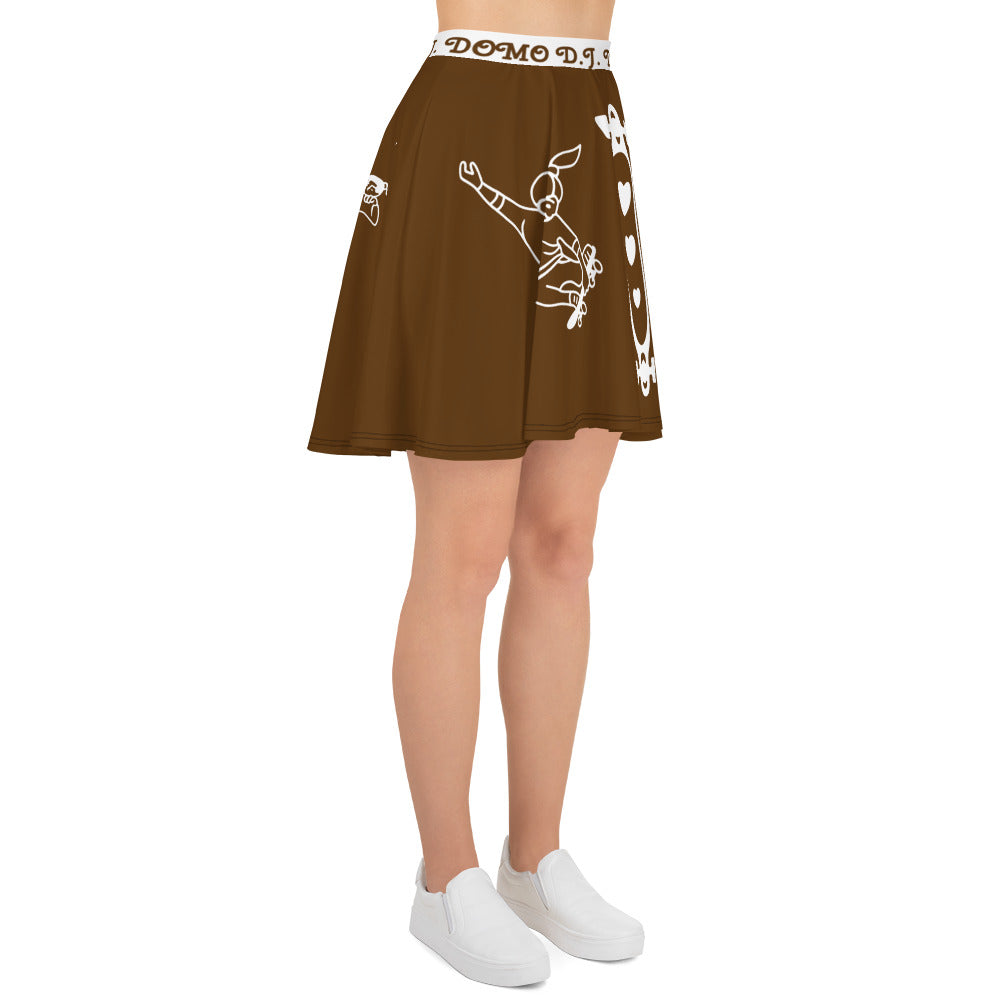 D.J. Domo Skater Skirt Brown/White