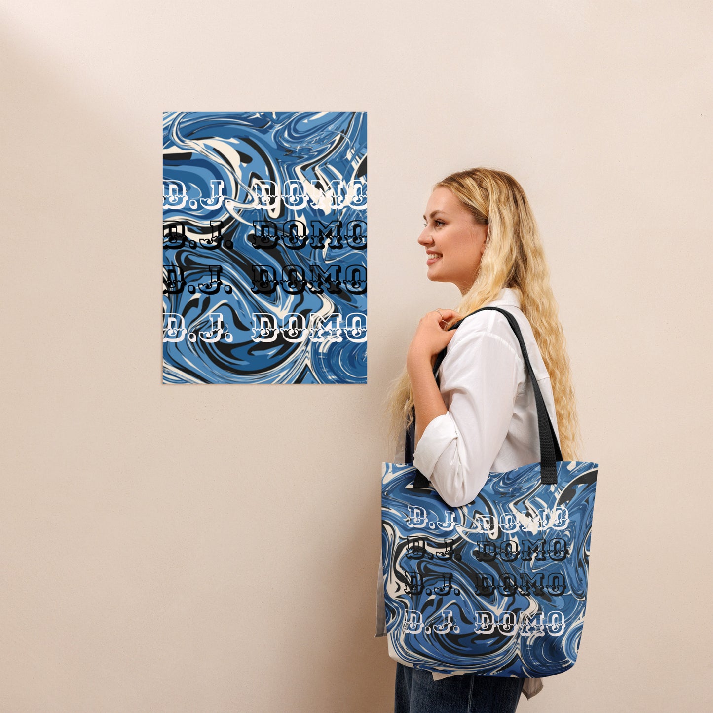 D.J. Domo "Blue Swirlz" Tote Bag