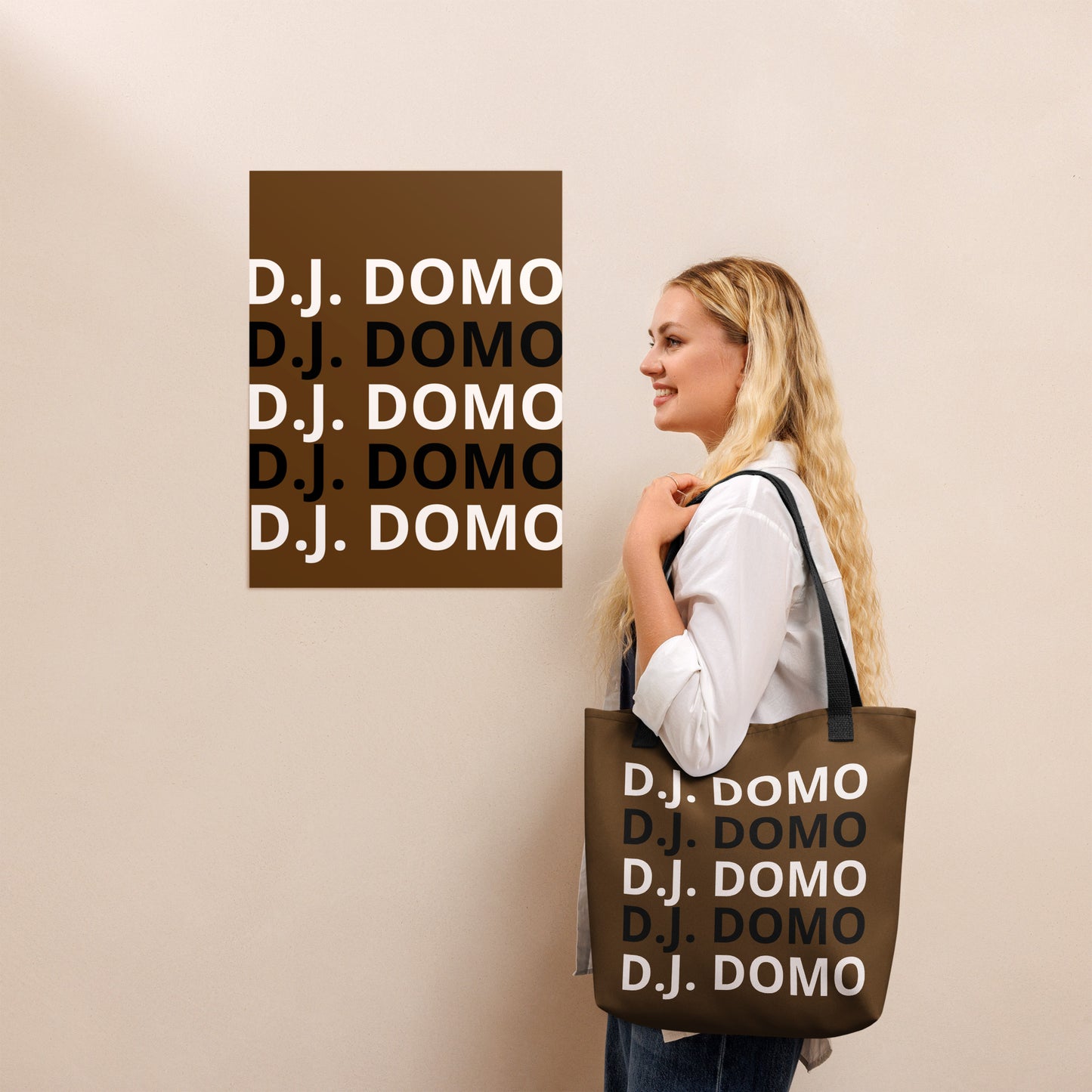 D.J. Domo "Classic" Tote Bag Brown/Black/White