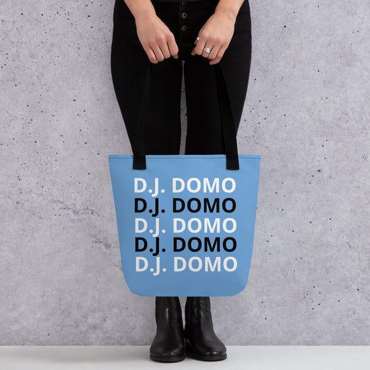 D.J. Domo "Classic" Tote Bag Sky Blue/Black/White