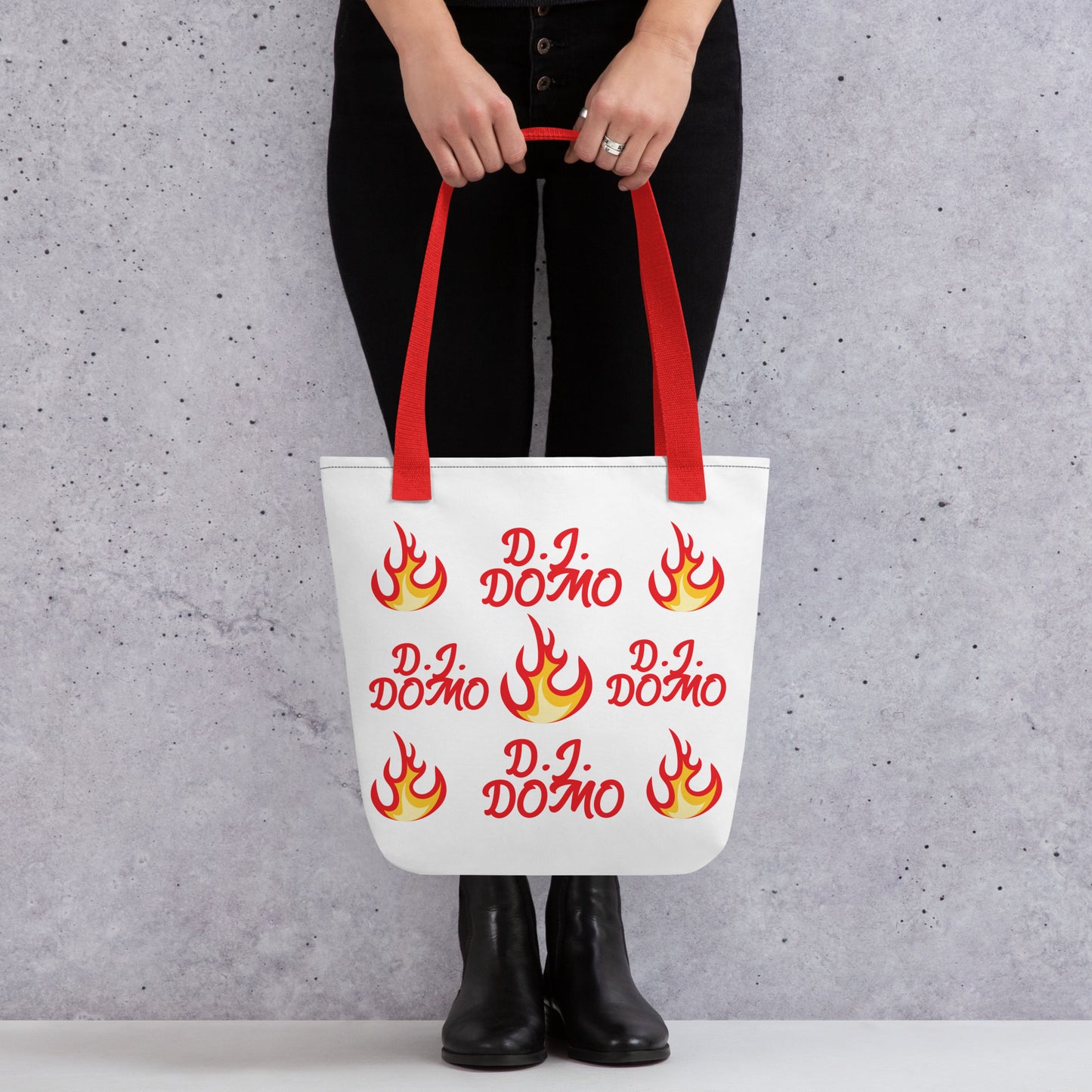 D.J. Domo "Hot Fire" Tote Bag Gold or Red Straps