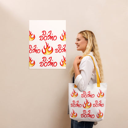 D.J. Domo "Hot Fire" Tote Bag Gold or Red Straps