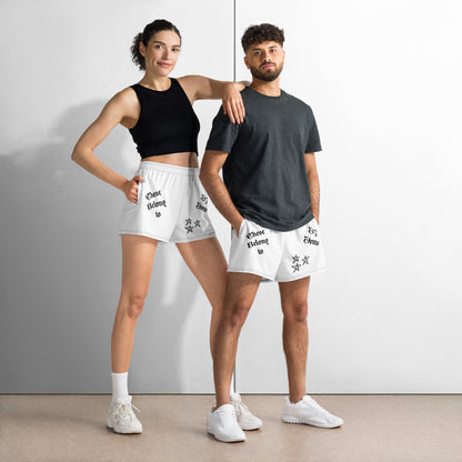 D.J. Domo "These Belong To" Unisex Athletic Shorts White/Black