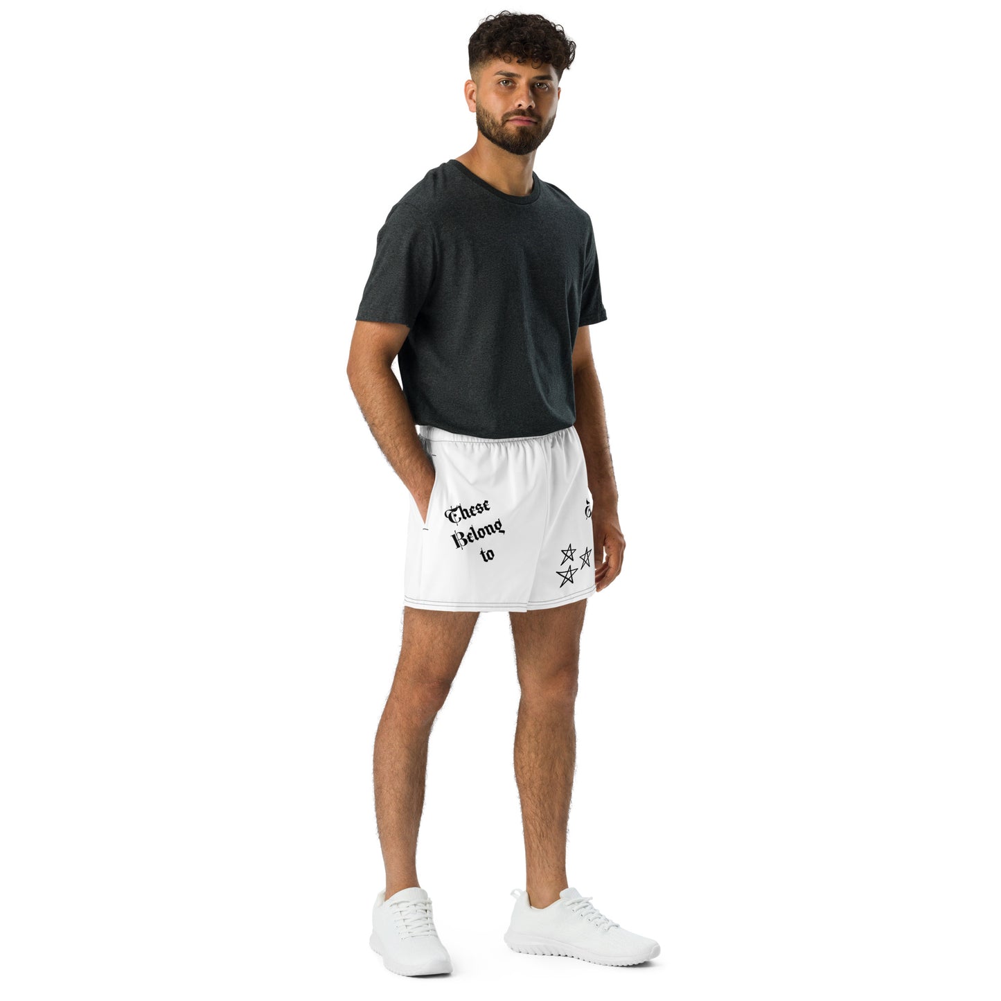 D.J. Domo "These Belong To" Unisex Athletic Shorts White/Black