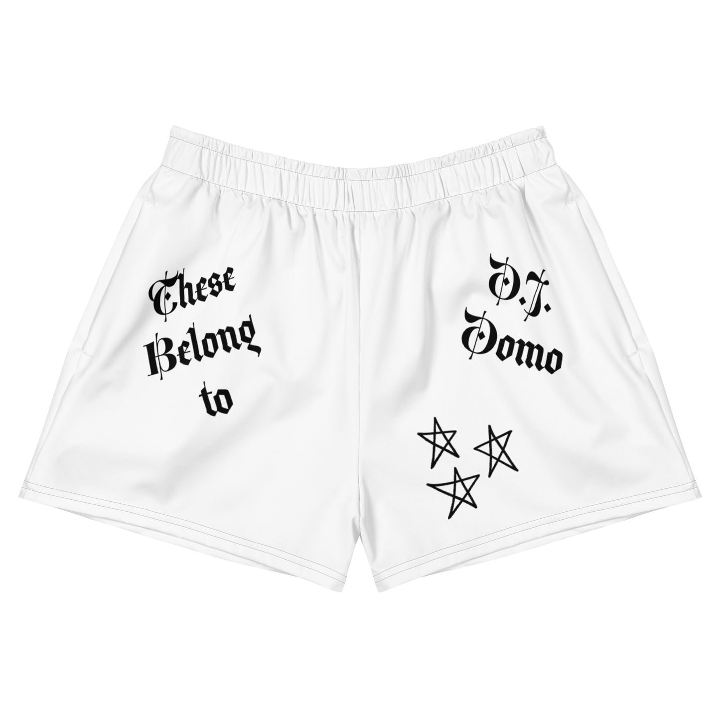 D.J. Domo "These Belong To" Unisex Athletic Shorts White/Black