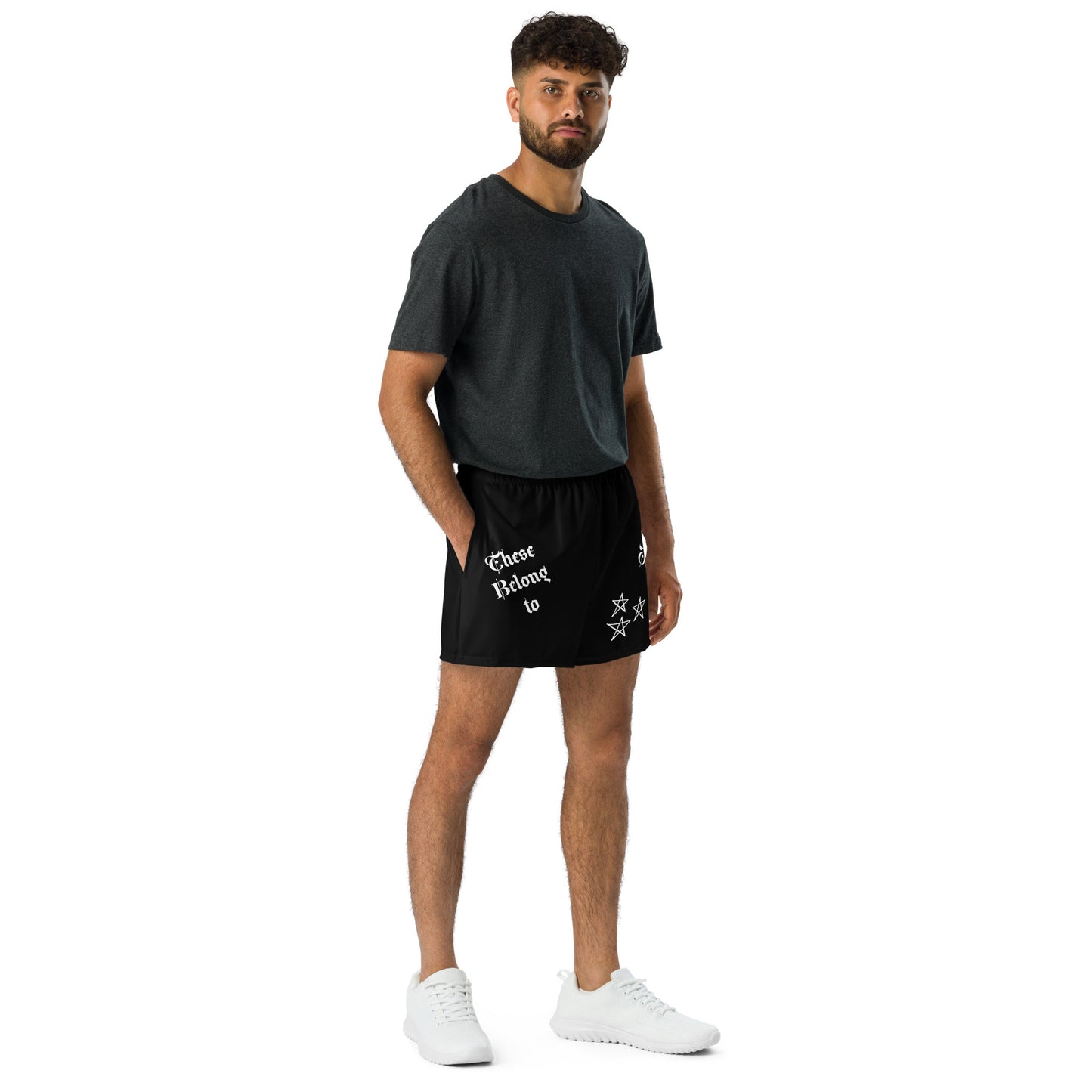 D.J. Domo "These Belong To" Unisex Athletic Shorts Black/White