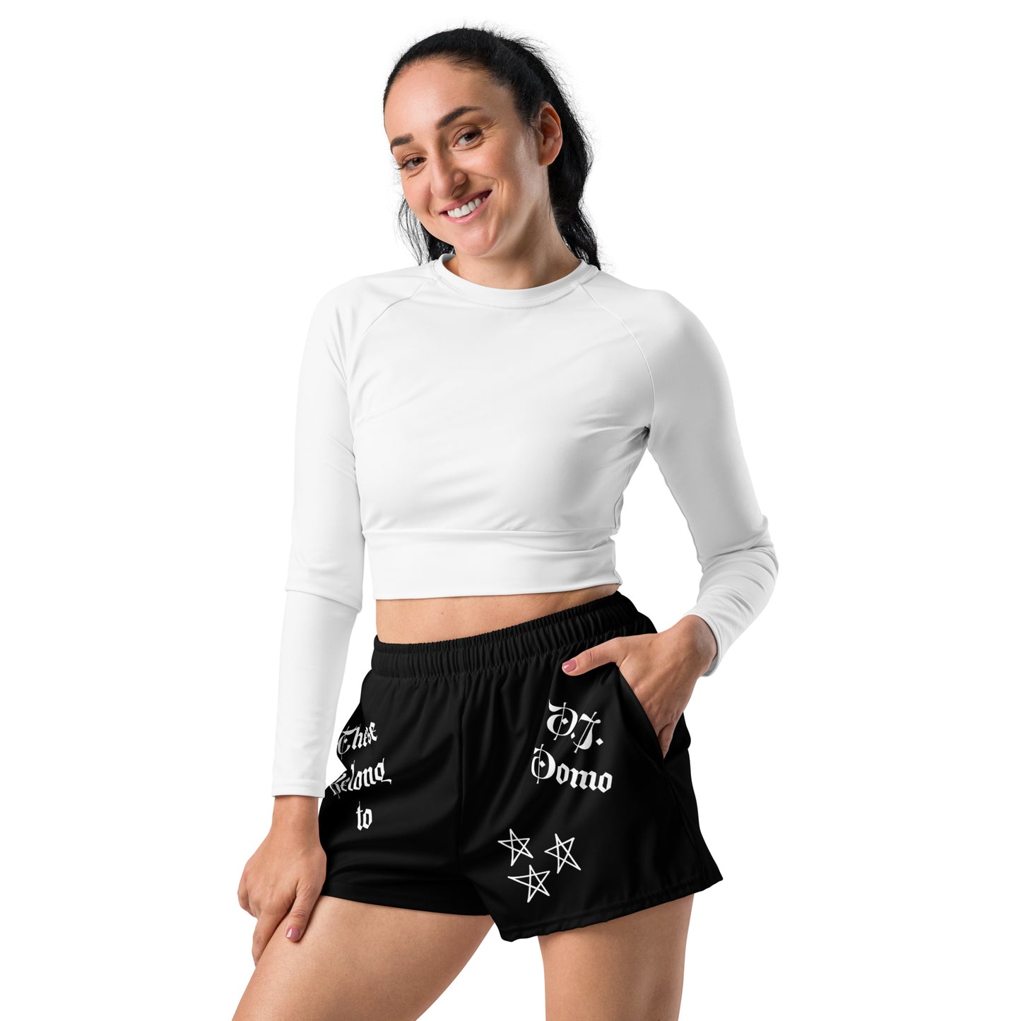 D.J. Domo "These Belong To" Unisex Athletic Shorts Black/White