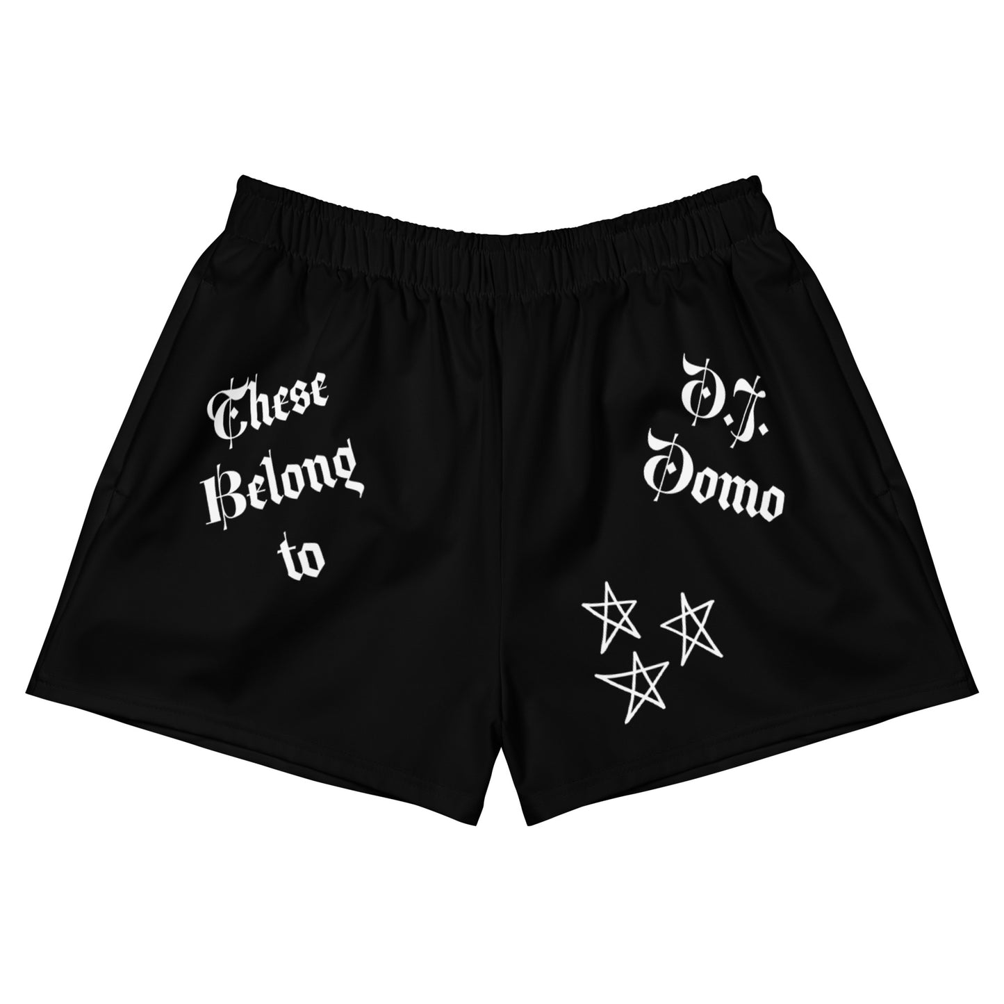 D.J. Domo "These Belong To" Unisex Athletic Shorts Black/White