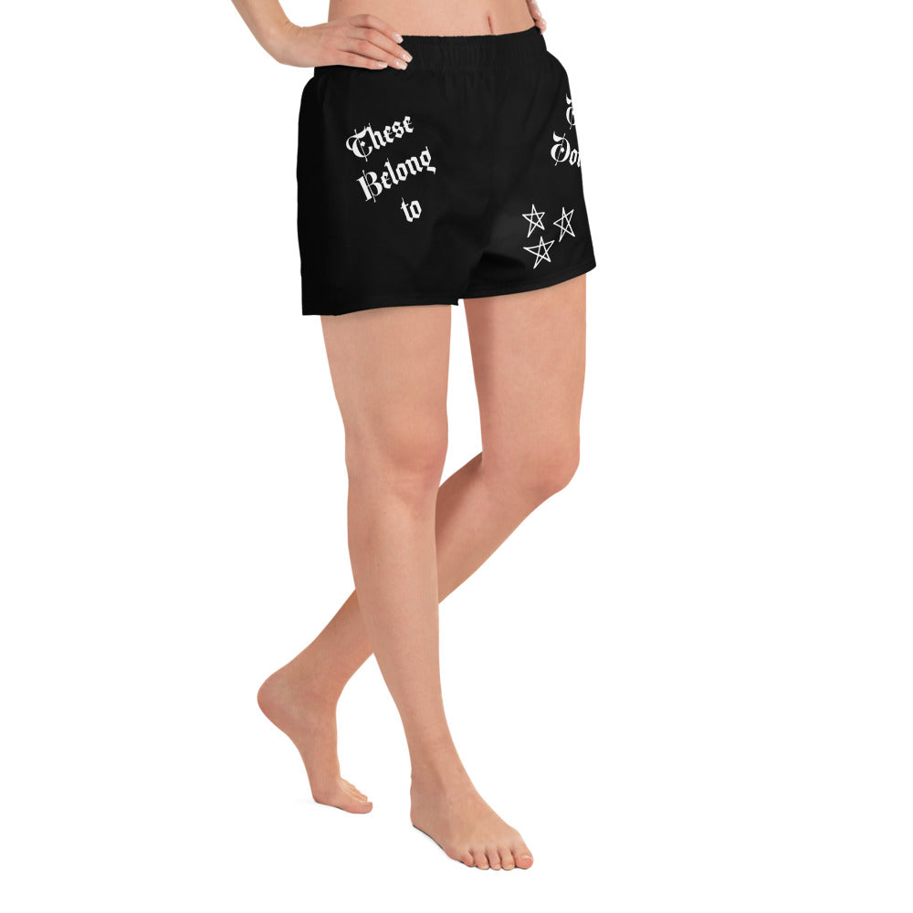 D.J. Domo "These Belong To" Unisex Athletic Shorts Black/White