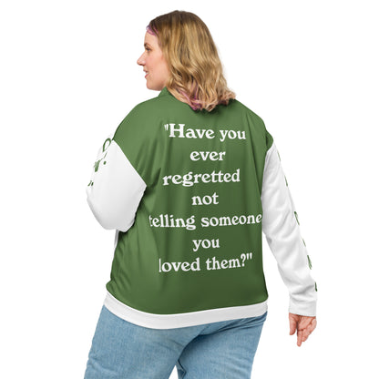 D.J. Domo "Regretted" Unisex Bomber Jacket Light Green/White