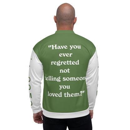 D.J. Domo "Regretted" Unisex Bomber Jacket Light Green/White