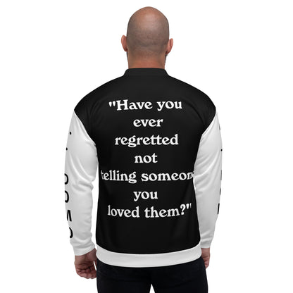 D.J. Domo "Regretted" Unisex Bomber Jacket Black/White