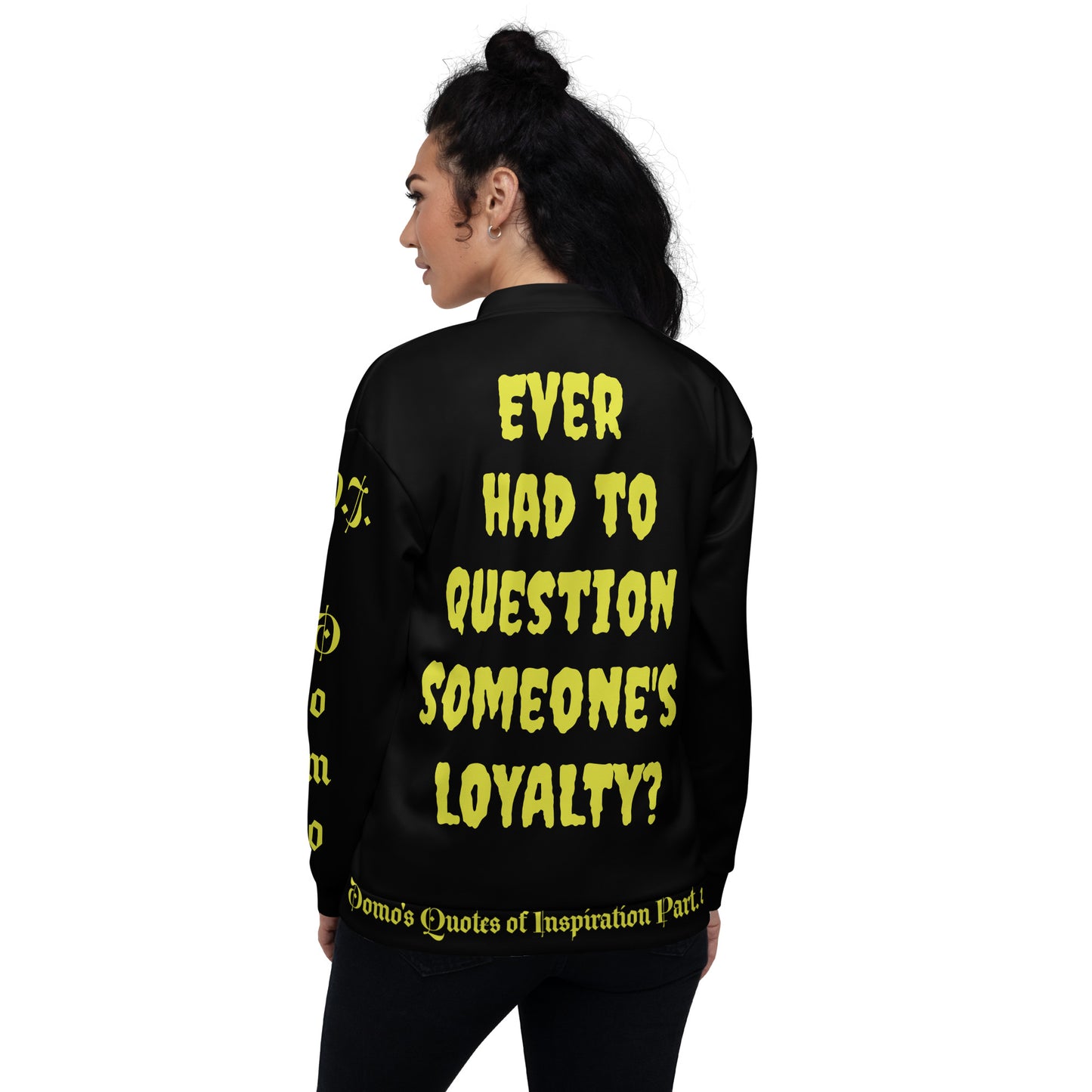 D.J. Domo "LOYAL" Unisex Bomber Jacket Black/Gold