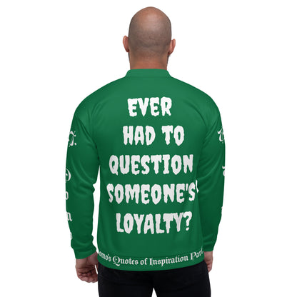 D.J. Domo "LOYAL" Unisex Bomber Jacket Green/White