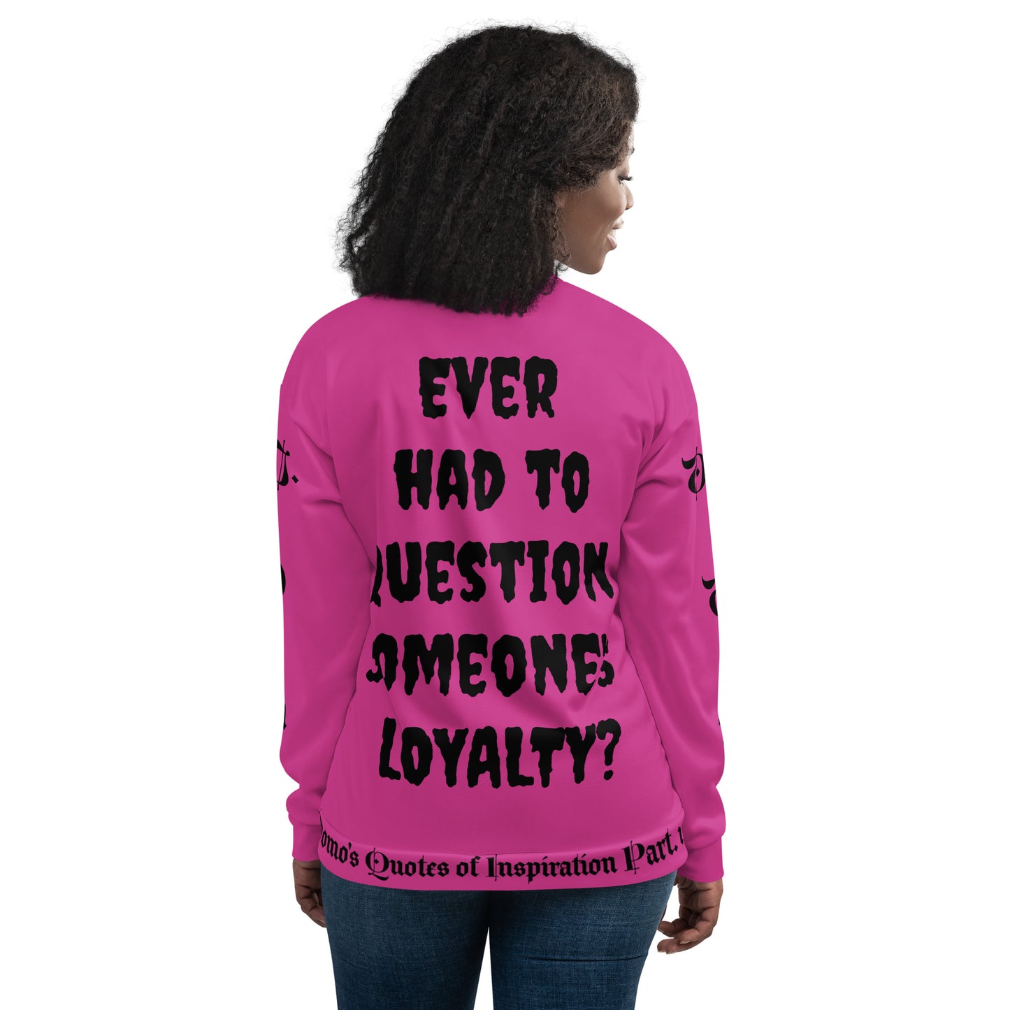 D.J. Domo "LOYAL" Unisex Bomber Jacket Pink/Black