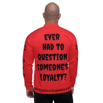 D.J. Domo "LOYAL" Unisex Bomber Jacket Red/Black