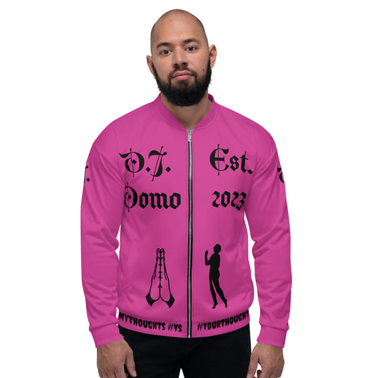 D.J. Domo "PRAYER" Unisex Bomber Jacket Pink/Black