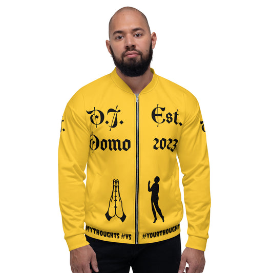 D.J. Domo "PRAYER" Unisex Bomber Jacket Gold/Black