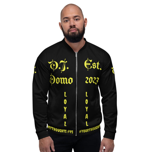 D.J. Domo "LOYAL" Unisex Bomber Jacket Black/Gold