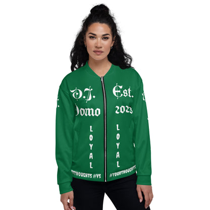 D.J. Domo "LOYAL" Unisex Bomber Jacket Green/White