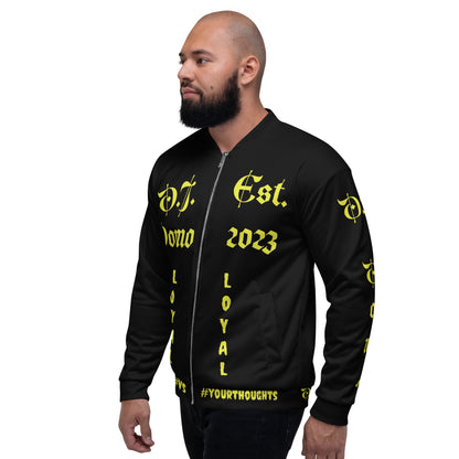 D.J. Domo "LOYAL" Unisex Bomber Jacket Black/Gold