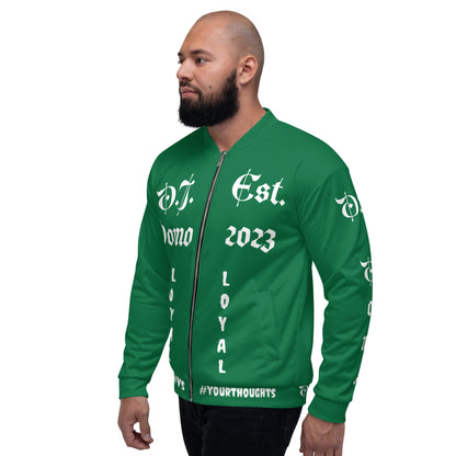 D.J. Domo "LOYAL" Unisex Bomber Jacket Green/White