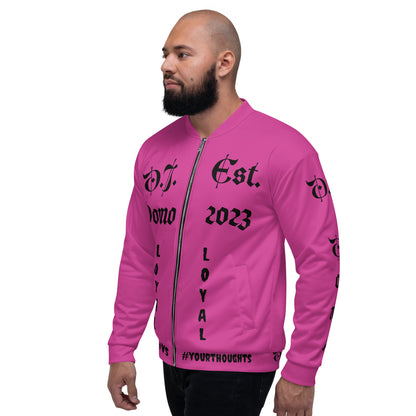 D.J. Domo "LOYAL" Unisex Bomber Jacket Pink/Black