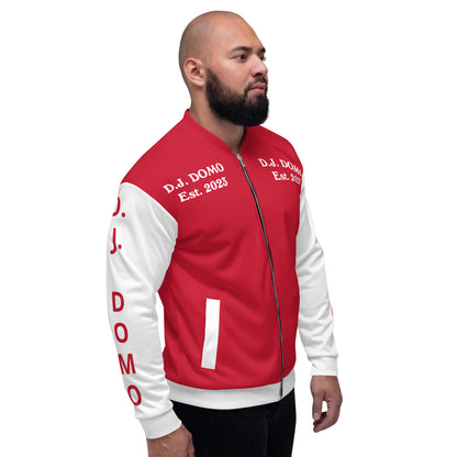 D.J. Domo "Regretted" Unisex Bomber Jacket Red/White