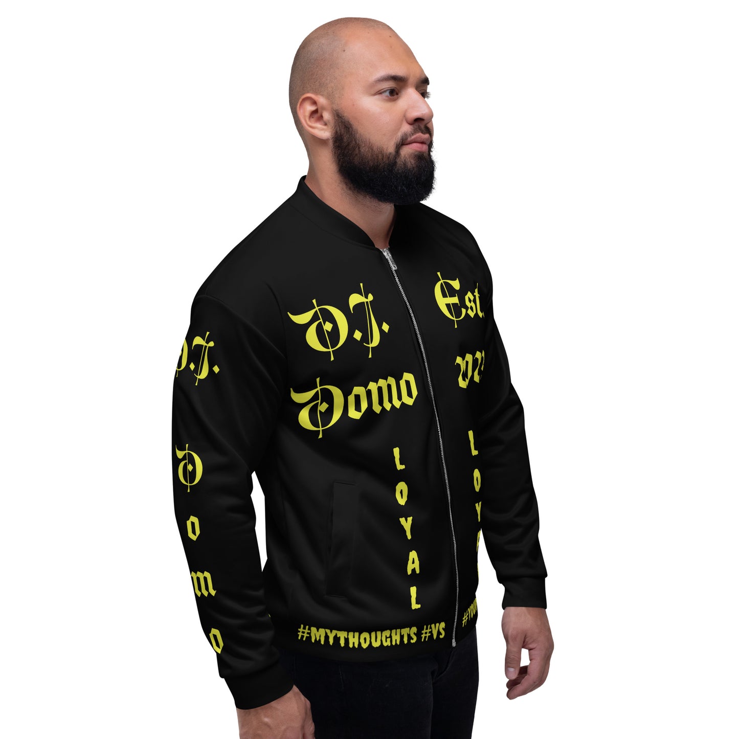 D.J. Domo "LOYAL" Unisex Bomber Jacket Black/Gold