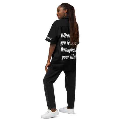 D.J. Domo "What Have You Learned" Unisex Button Shirt Black/White