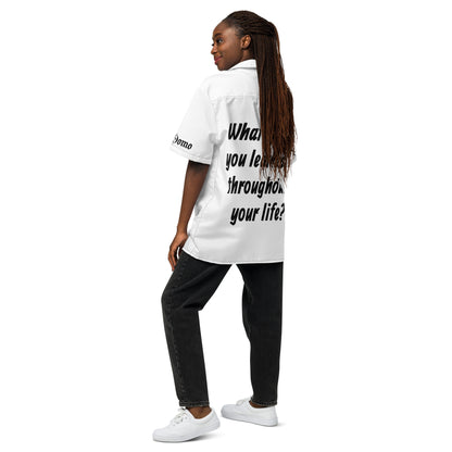 D.J. Domo "What Have You Learned" Unisex Button Shirt White/Black