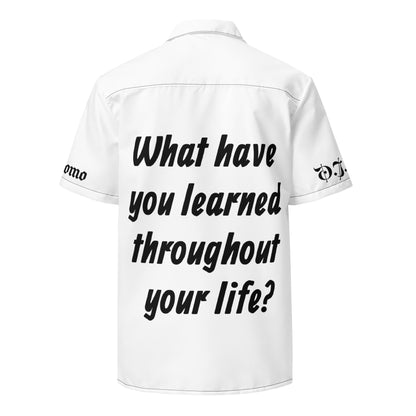 D.J. Domo "What Have You Learned" Unisex Button Shirt White/Black