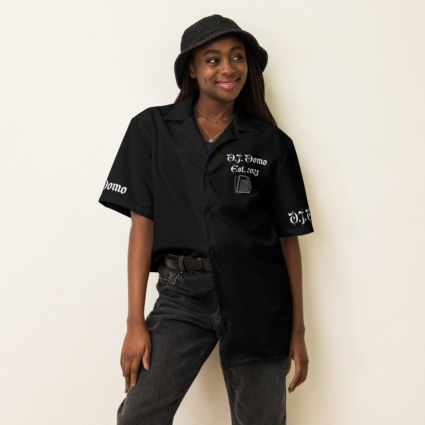 D.J. Domo "What Have You Learned" Unisex Button Shirt Black/White