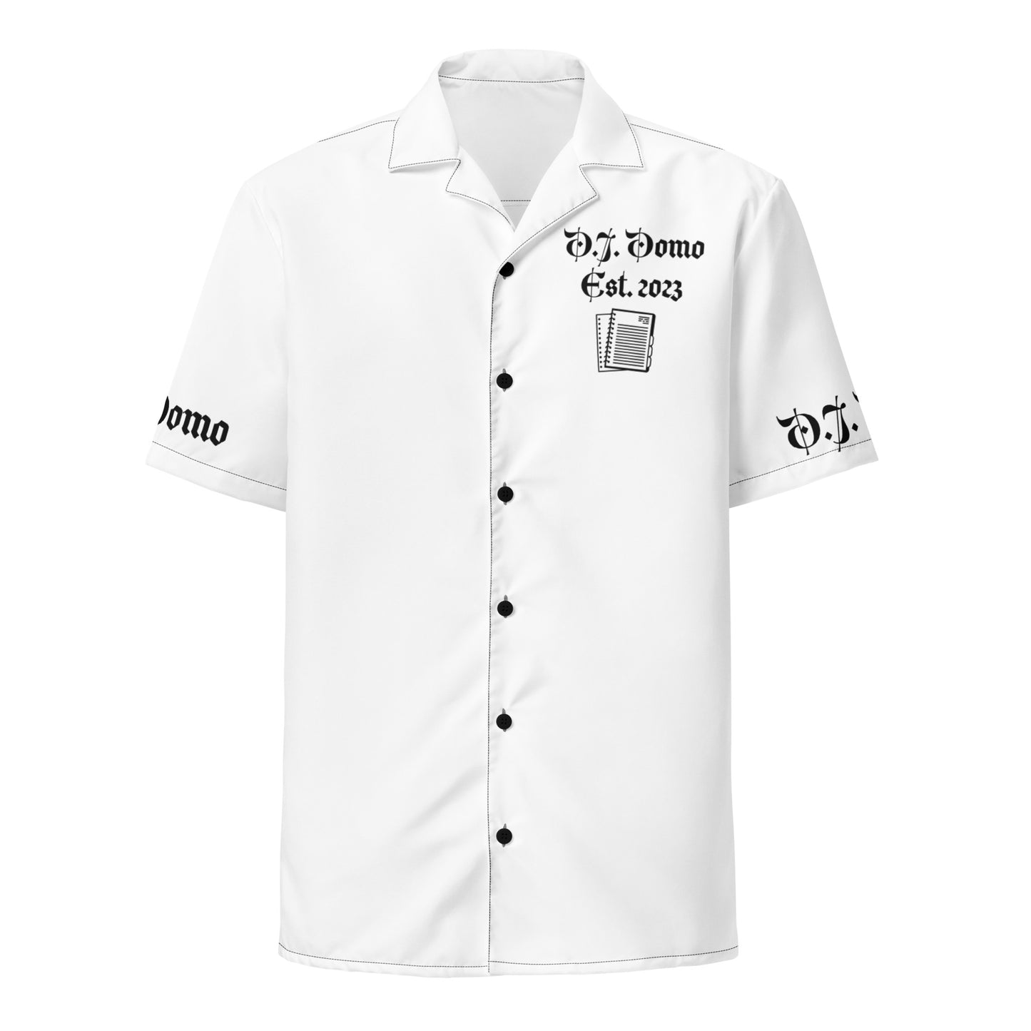 D.J. Domo "What Have You Learned" Unisex Button Shirt White/Black