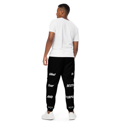 D.J. Domo "Destiny & Purpose" Unisex Track Pants Black/White