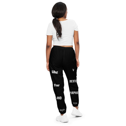 D.J. Domo "Destiny & Purpose" Unisex Track Pants Black/White