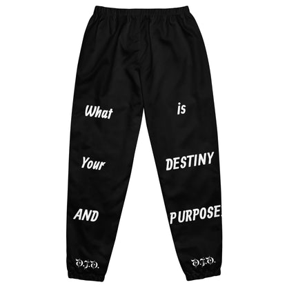 D.J. Domo "Destiny & Purpose" Unisex Track Pants Black/White