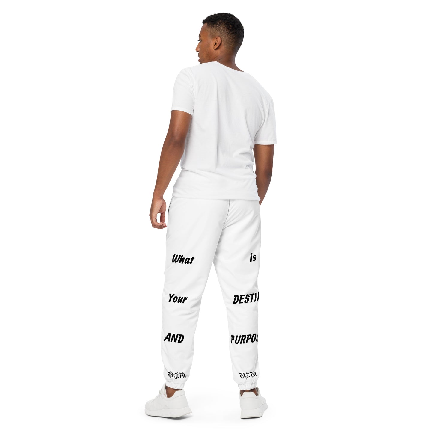 D.J. Domo "Destiny & Purpose" Unisex Track Pants White/Black