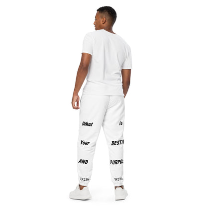 D.J. Domo "Destiny & Purpose" Unisex Track Pants White/Black