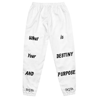 D.J. Domo "Destiny & Purpose" Unisex Track Pants White/Black