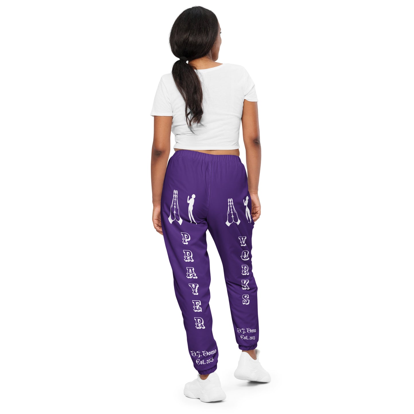 D.J. Domo "Prayer" Unisex Track Pants Purple/White