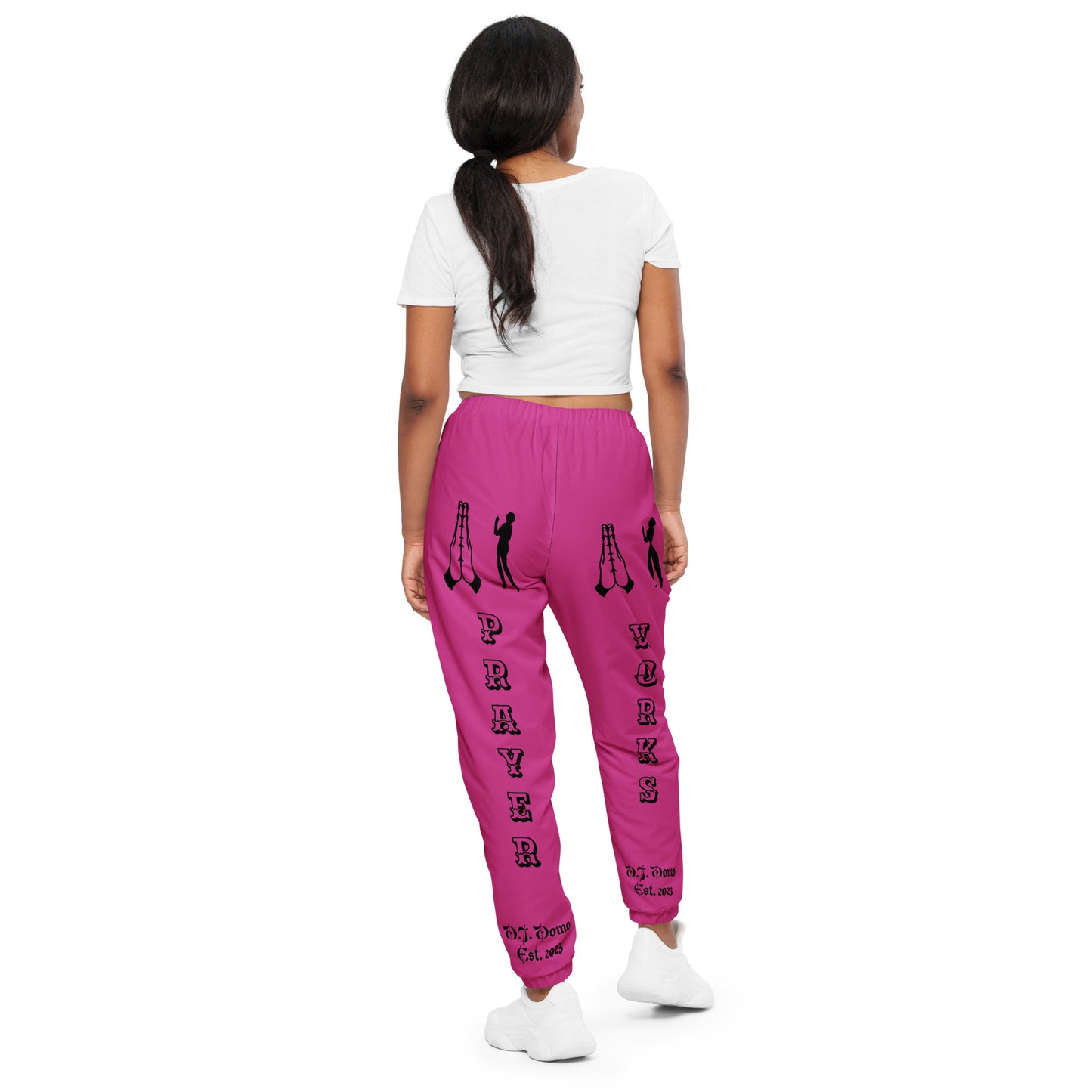 D.J. Domo "Prayer" Unisex Track Pants Pink/Black