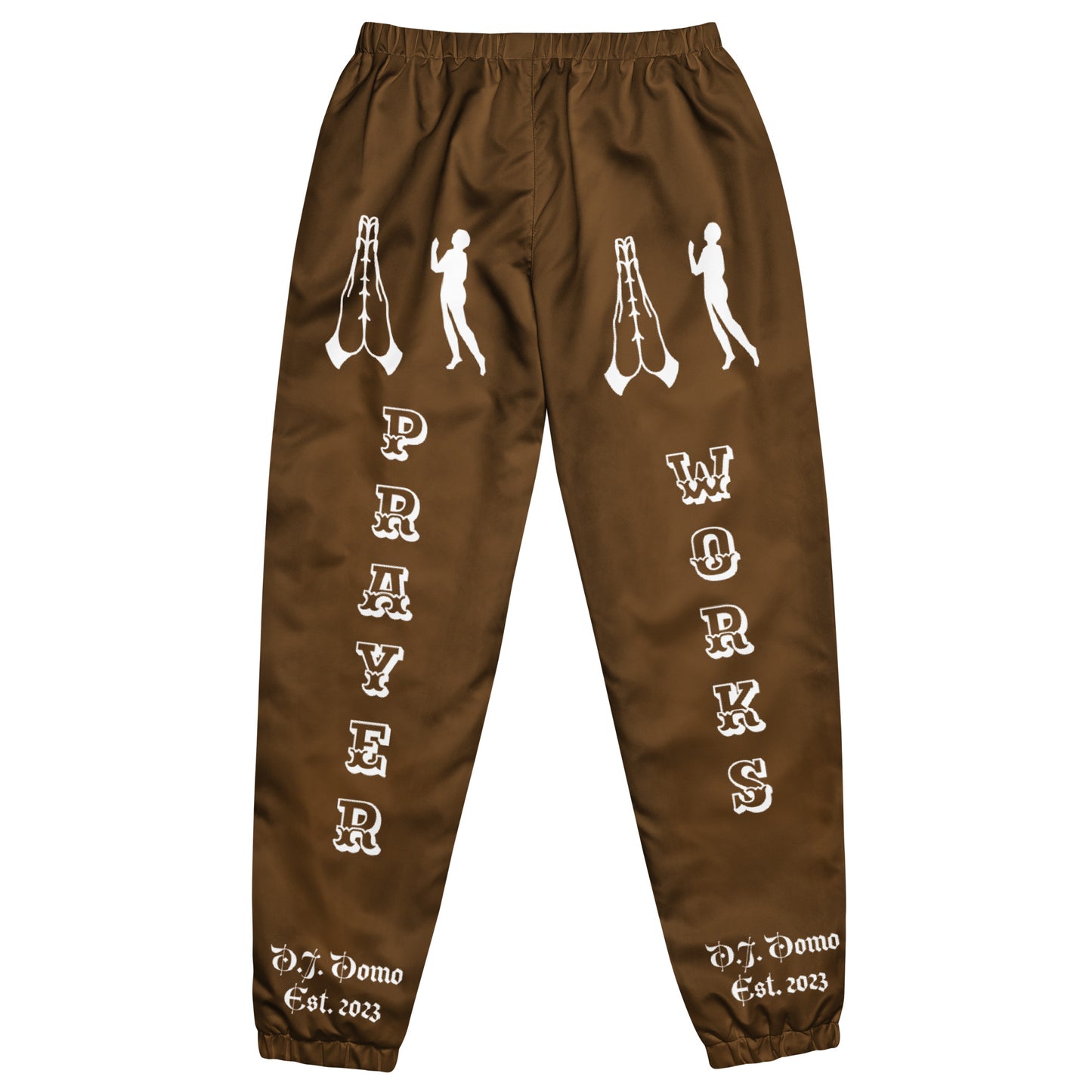 D.J. Domo "Prayer" Unisex Track Pants Brown/White