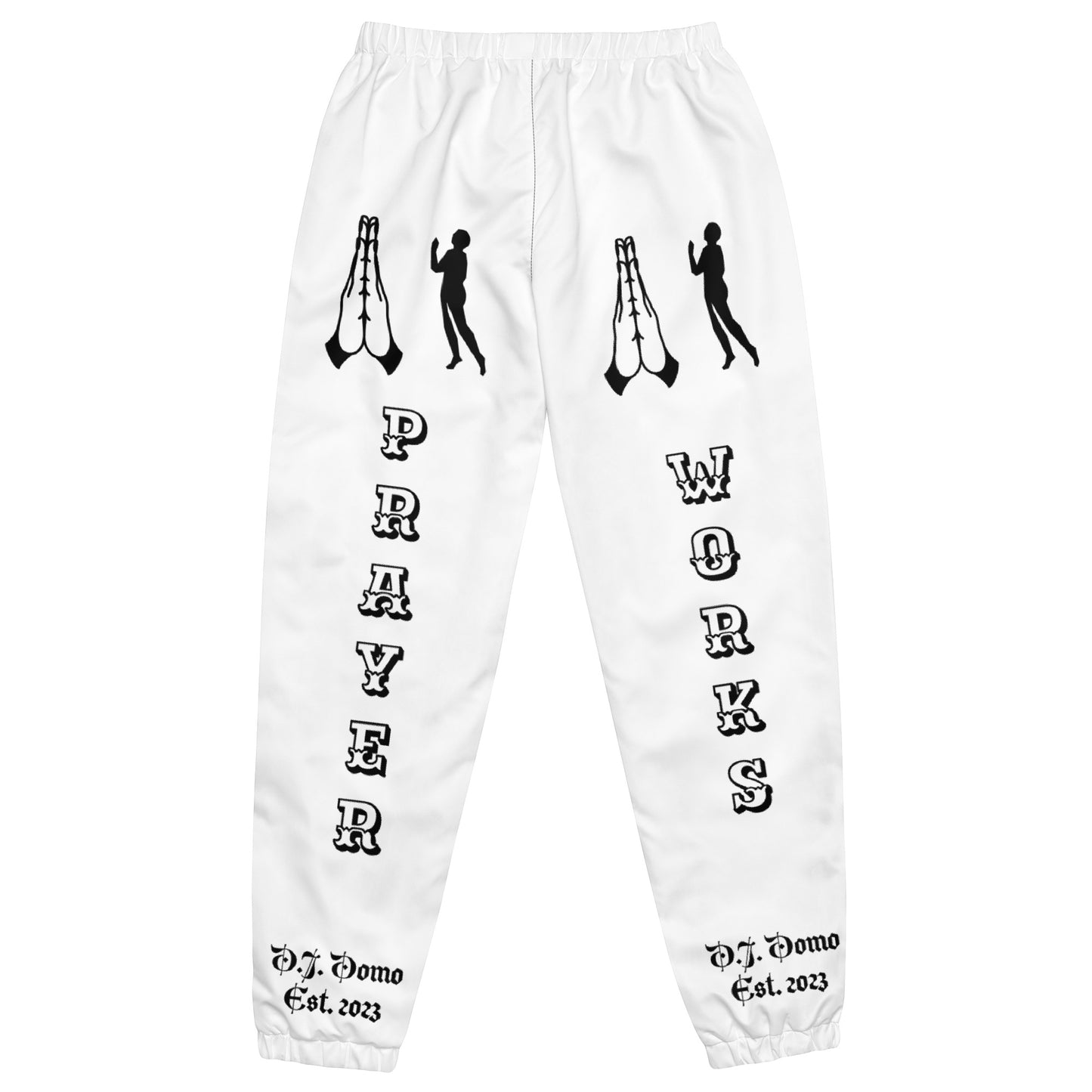 D.J. Domo "Prayer" Unisex Track Pants White/Black