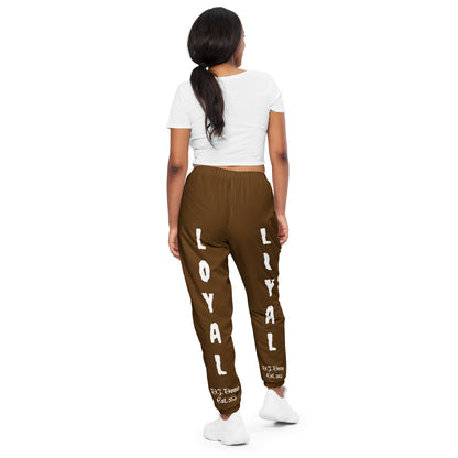 D.J. Domo "LOYAL" Unisex Track Pants Brown/White