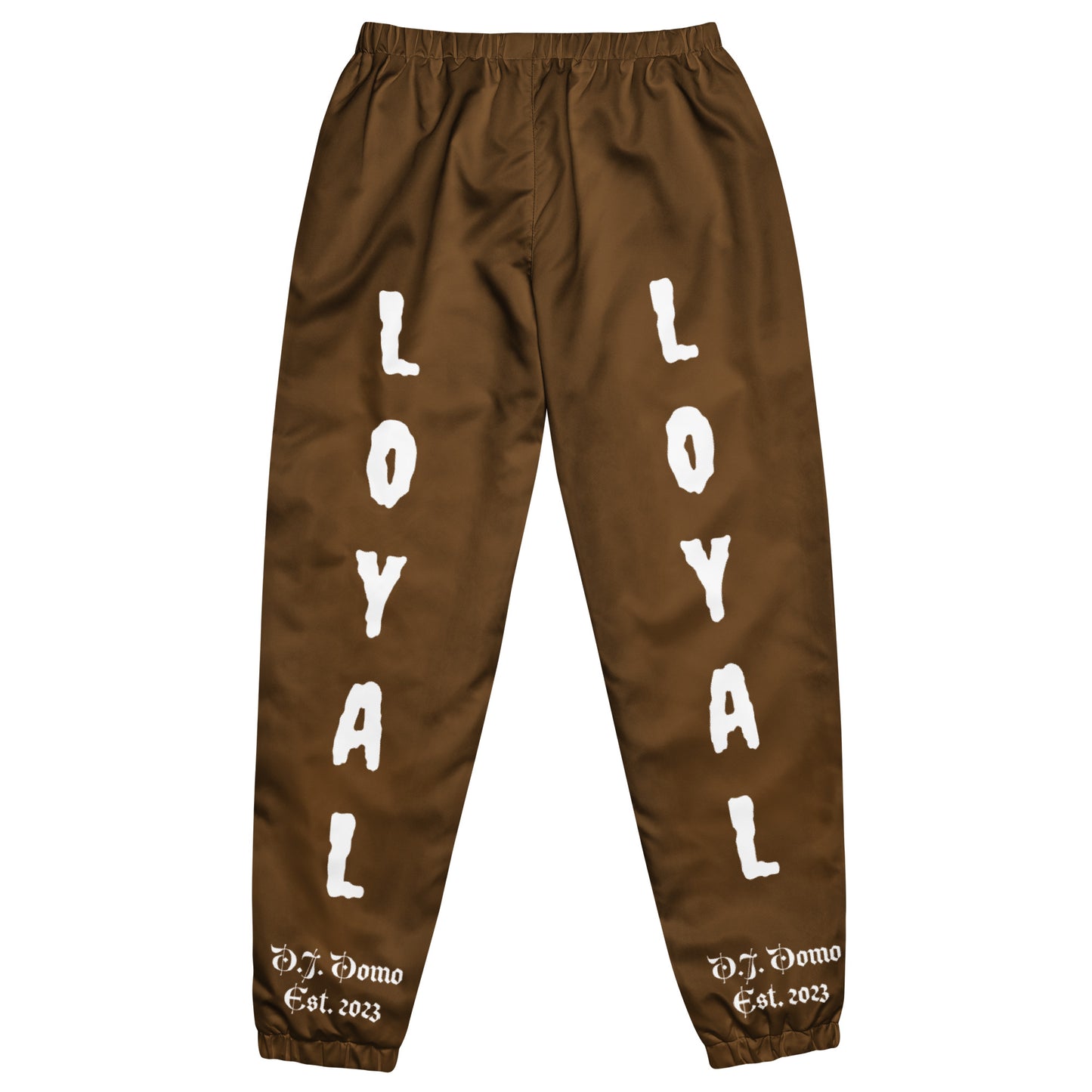 D.J. Domo "LOYAL" Unisex Track Pants Brown/White