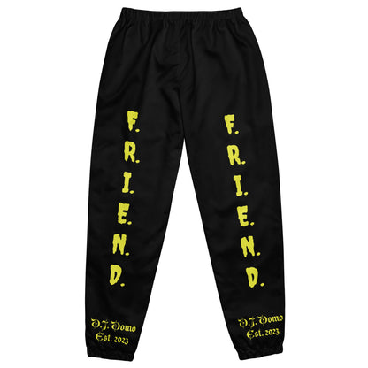 D.J. Domo "What's a Friend?" Unisex Track Pants Black/Gold