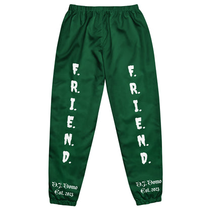 D.J. Domo "What's a Friend?" Unisex Track Pants Green/White