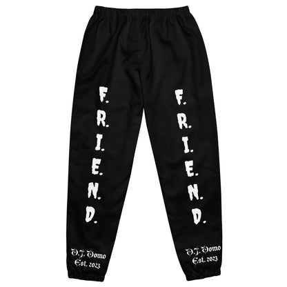 D.J. Domo "What's a Friend?" Unisex Track Pants Black/White