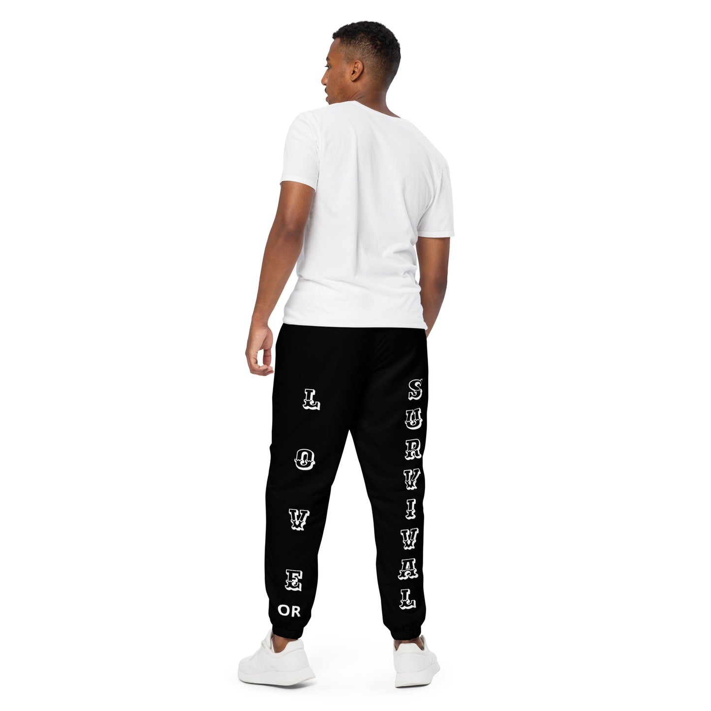 D.J. Domo "Love or Survival" Unisex Track Pants Black/White